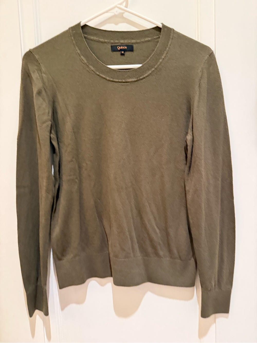 Quince Women’s Olive Green Crewneck Sweater